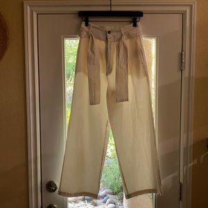 semi-transparent white pants